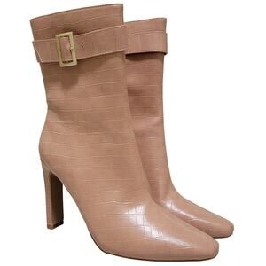 Journee Collection Women Elanie Mid Calf Booties Size US 10M Tan Gator Print